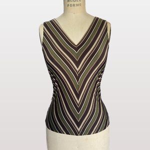 Y2K 90s V-Neck Patterned Tank Top